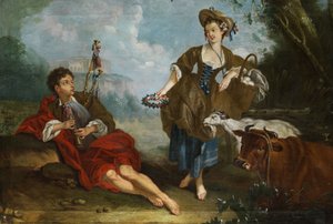 Escena pastoril galante de Unbekannt Unbekannt